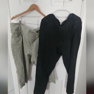 Black and Tan Ankle Cropped Jeans